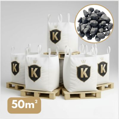 Galet marbre gris anthracite 40/60 mm - Pack 5 Big Bag 1,5T - 50 m²