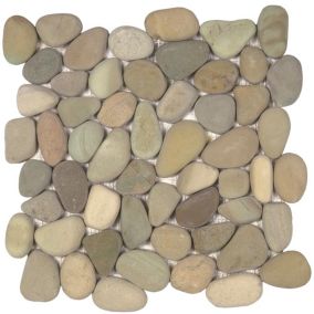 Galet naturel Golden Mat - vendu par plaque de 30x30 cm -