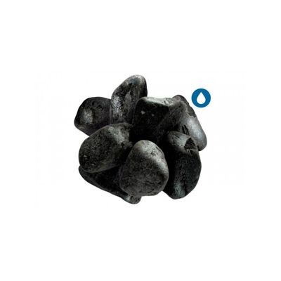 Galet noir mat 30/60 mm - Filet 20 kg - Gris anthracite