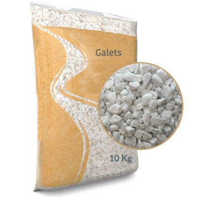 Galet roulé blanc Carrare 7/15 en sac de 10 KG