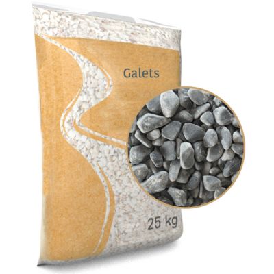 Galet roulé noir Ebano 15/25 en sac de 25 KG