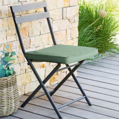 Galette de chaise 4 points Korai Vert olive - Hespéride