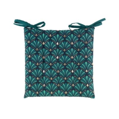 Galette de chaise art déco (35x35 cm - Bleu)