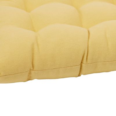 Galette de chaise capitonnée Blooma Rural jaune 36 x 36 cm