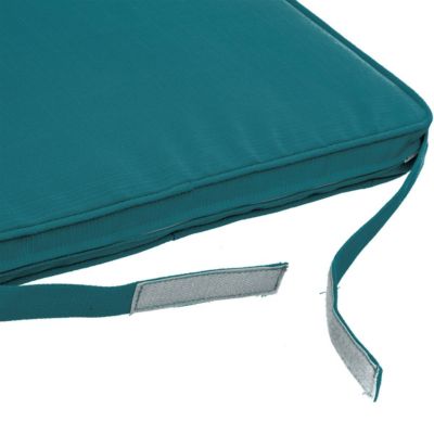 Galette de chaise carrée Bleu canard - Hespéride