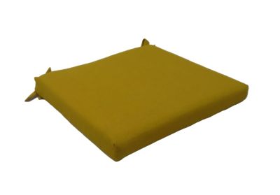 Galette de chaise carré Easy for life jaune cumin L.40 x l.40 cm