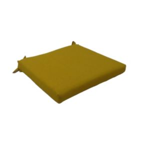 Galette de chaise carré Easy for life jaune cumin L.40 x l.40 cm