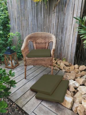 Galette de chaise carré Easy for life vert kaki L.40 x l.40 cm