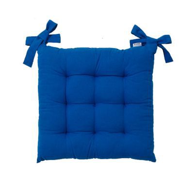 Galette de chaise coussin rehausseur en coton Bleu marine, 40 x 40 x 10 cm