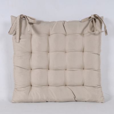 Galette de chaise déperlante uni coton beige L.45 x l.45 x ep.4cm Ornami