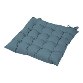 Galette de chaise en coton Hiva bleu L.45 x l.45cm GoodHome