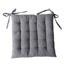 Galette de chaise en coton recyclé (38x38 cm - Gris clair)