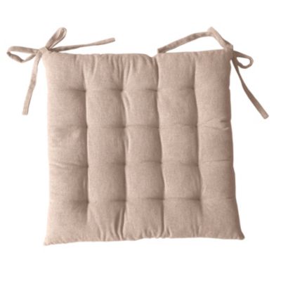 Galette de chaise en coton recyclé (38x38 cm - Naturel)