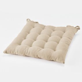 Galette de chaise GoodHome Tiga coloris naturel 45 x 45 cm