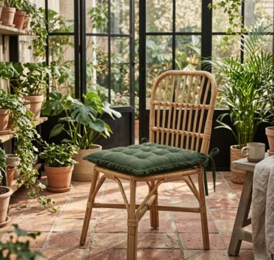Galette de chaise matelassée vert kaki 45 x 45 x ép.8 cm Deko&Co