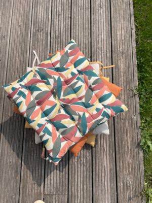Coussin De Chaise 45x45cm - Imprimé Doux Et Coloré - Pour Bureau, Salon, Voiture - Rond Ou Carré Au Choix