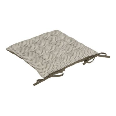 Galette De Chaise Atmosphera Otto - 38x38 Cm En Coton Gris - Liens De Fixation - Épaisseur 7,2 Cm