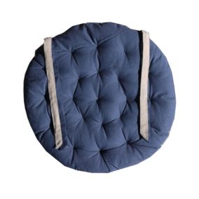 Galette de chaise ronde matelassée VALAYANS (40 cm - Bleu)