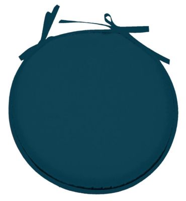 Galette de chaise ronde Unie Pop color 40 cm Bleu canard
