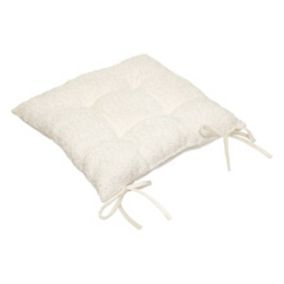 Galette de chaise Soana bouclette blanc ivoire 38x38cm - Atmosphera