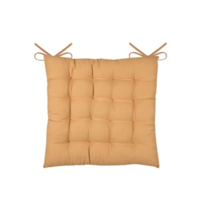 Galette de chaise unie et classique (38x38 cm - Jaune moutarde)