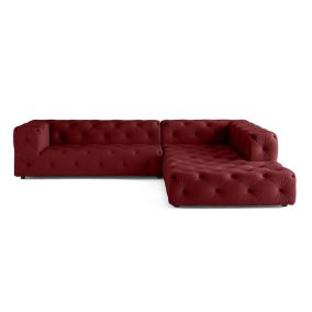 Gallata - canapé Chesterfield d'angle droit - 5 places - en velours - Lisa Design