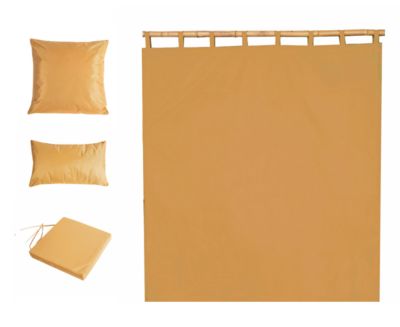 Gallette de chaise carré imperméable jaune L.38 x l.38 x ep.8cm Deco&co
