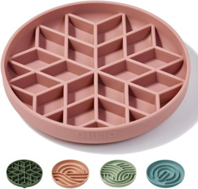 Gamelle Anti Glouton en Silicone avec Fond Antidérapant et Ventouse rose