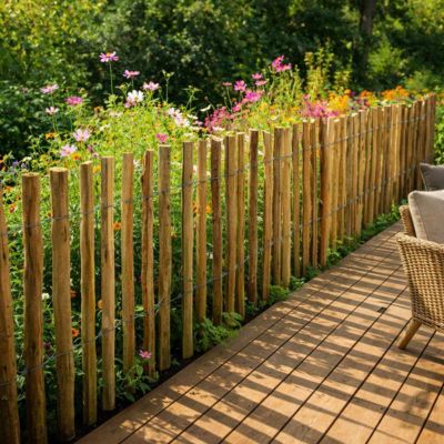 Ganivelle en Châtaignier Certifié PEFC - 5m x 1,20m - Espacement 6-7cm
