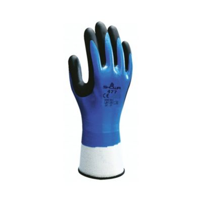 Gant en mousse double enduction nitrile bleu/noir T10 - SHOWA - 477-T.10