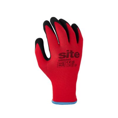 Gants de manipulation générale en mousse nitrile Site rouge - Taille 8 (M)