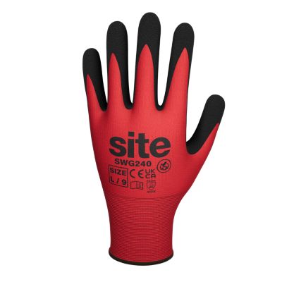 Gants de manipulation générale en mousse nitrile Site rouge - Taille 9 (L)