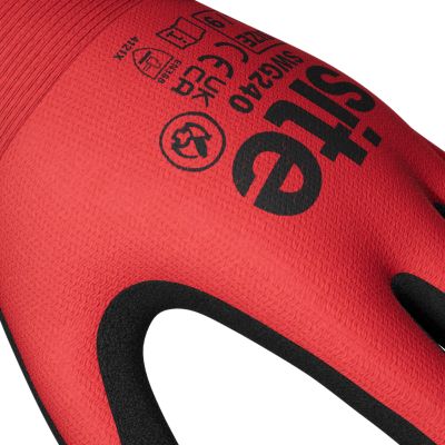 Gants de manipulation générale en mousse nitrile Site rouge - Taille 9 (L)