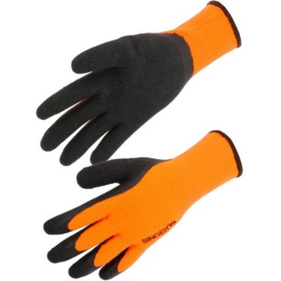 Gants de protection latex antidérapants avec isolation thermique et poignet long SINGER SAFETY (Lot de 10) Orange 9