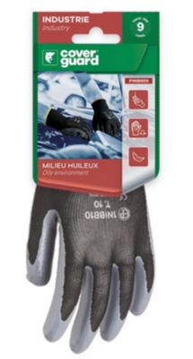 Gants de protection pour manutention et travaux de précision en nitrile Coverguard Taille 9