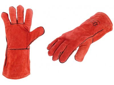 Gants de soudeur WELDER cousu avec fil Kevlar rouge longueur 35cm - SACOBEL - WELDERKEV