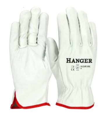 Gants de travail H-Cuir VAC T 08 en sachet de 12 paires - HANGER - 300093