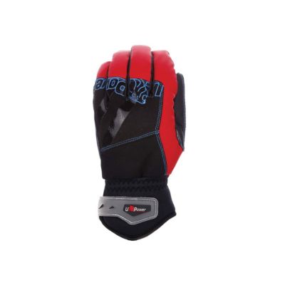 Gants de travail technique anti-froid YETI Red Magma GP104RM - Lot de 3, paume PVC antidérapante, dos déperlant rouge