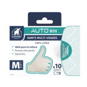 Gants en latex Elephant Auto'Box Taille 8, 10 pièces