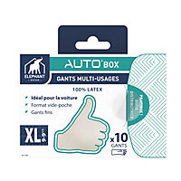 Gants en latex Elephant Auto'Box Taille 9, 10 pièces