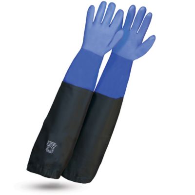 Paire de gants en caoutchouc pour le nettoyage des drains de gouttières d' étang - Bras long - Modèle de taille unique