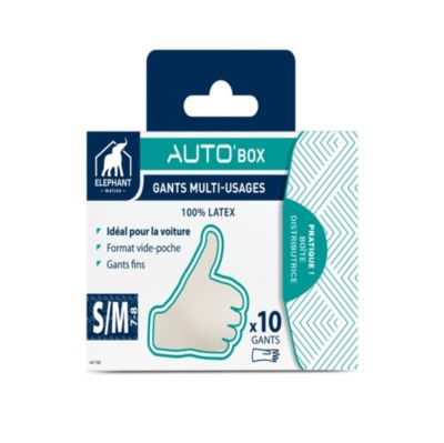 Gants multi-usage Elephant Auto Box latex taille 8 - 10 pièces