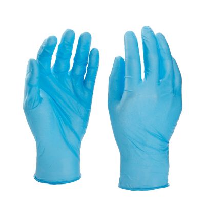 Gants De Travail 100 Gants Nitrile Bleus Sans Poudre EUROPAPA - Jetables, Hypoallergéniques | Idéal Médical, Cuisine, Nettoyage Surchaussures Jetables