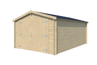 Garage bois blanc 17,26m² H.2,45 x l.3,55 x L.5,35 m