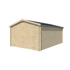 Garage bois blanc 17,26m² H.2,45 x l.3,55 x L.5,35 m