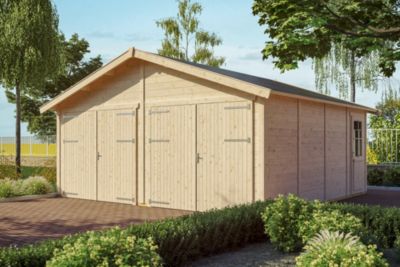 Garage bois SKAN HOLZ Varberg 3, 570x525cm, 45mm, non traité