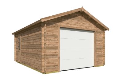Garage double pentes en bois brun Lasita Maja Ari 44 Autoclave