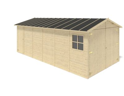 Garage en bois - 18.19m2 - 3.05x5.91m - Ep. 18mm - couleur