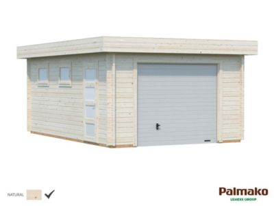 Garage en bois épicéa norvégien Rasmus Palmako 19m² H. 2,53m x l. 4,2m