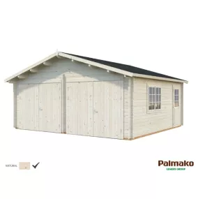 Garage en bois épicéa norvégien Roger Palmako 28,4m² H. 3,1m x l. 6,29m